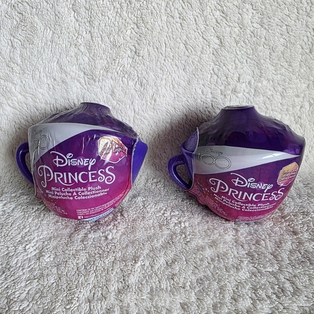 NWT Disney 100 anniversary Princess Mini Teacup Capsule Plush lot of 2, kids toy
